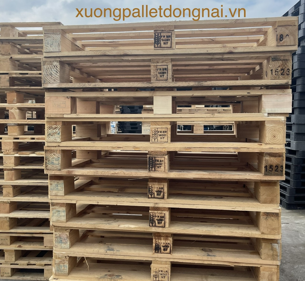 Pallet cũ tái sử dụng kê hàng lưu kho